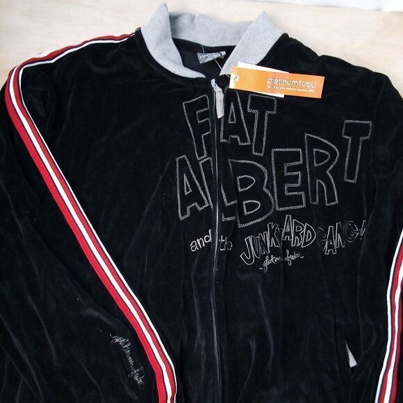NWT Vintage Platinum FUBU Fat Albert Junkyard Gang Velour Jacket - Picture 2 of 7